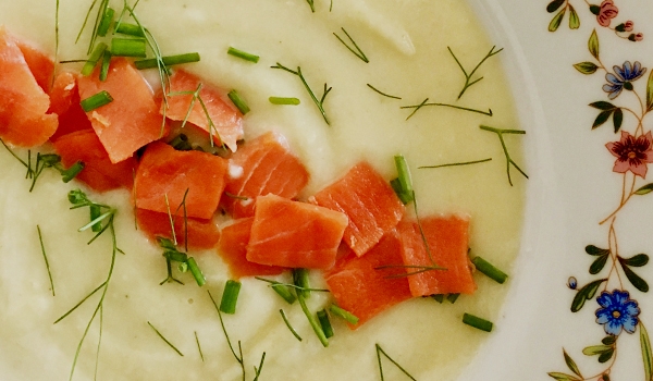 Kitchen Test: Potato-Leek Soup with Nova Lox